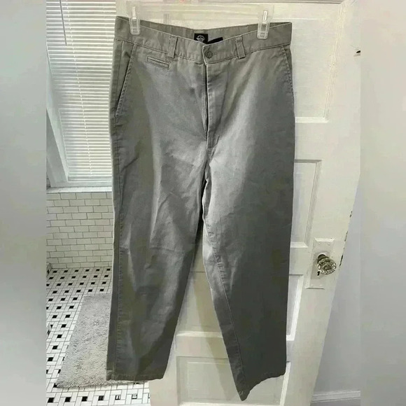 Dockers grey flat front khaki business casual slacks / pants size 12 - Picture 2 of 9